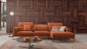 Alpa Salotti - Azzuro Leather Sofa w/chaise lounge