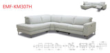 EMF KM.307H Leather sectional 5pcs. w/1 power recliners